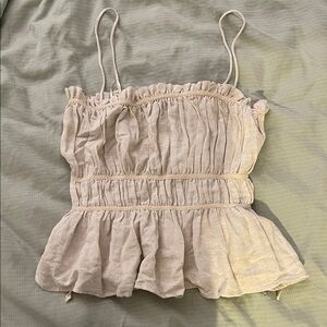 Zara Cream Ruffled Camisole Top